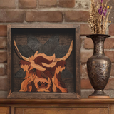 Cash the Highland Cow Wooden Mosaic