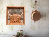 Dolly the Highland Cow Wooden Mosaic
