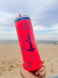 Crabs and Anchor Prism Plated Beach theme - 22oz Slim Tumbler