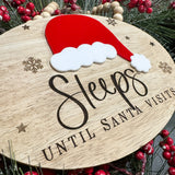 Sleeps Until Christmas Beaded Hanging Sign