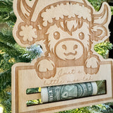 Highland Cow Money Holder Ornament or Gift Tag