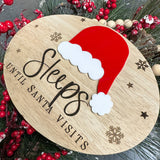 Sleeps Until Christmas Beaded Hanging Sign