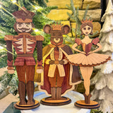 Wooden Segmented Nutcracker Collection - Shelf Sitter/Mantel Decor