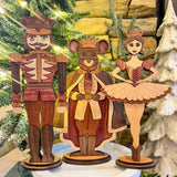 Wooden Segmented Nutcracker Collection - Shelf Sitter/Mantel Decor