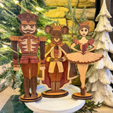 Wooden Segmented Nutcracker Collection - Shelf Sitter/Mantel Decor