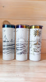 Prism Plated Beach Scene - 22oz Slim Tumbler