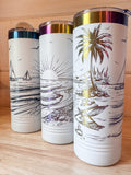 Prism Plated Beach Scene - 22oz Slim Tumbler