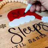 Sleeps Until Christmas Beaded Hanging Sign