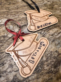 Wooden Graduation Hat Ornament Keepsake