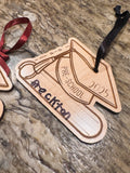 Wooden Graduation Hat Ornament Keepsake