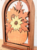 Wooden Pumpkin Decor | Segmented wood Fall Accent