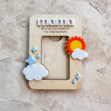 Wooden Mini-Photo Frame with Magnet or Visor Clip - Frames for HER
