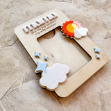 Wooden Mini-Photo Frame with Magnet or Visor Clip - Frames for HER