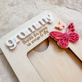"Wings to Fly" Wooden Mini-Photo Frame with Magnet or Visor Clip