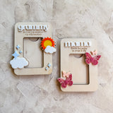 Wooden Mini-Photo Frame with Magnet or Visor Clip - Frames for HER