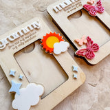 "Wings to Fly" Wooden Mini-Photo Frame with Magnet or Visor Clip