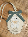Vintage Bunny Easter Basket Tag