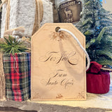 Gift From Santa - Large Wooden Personalized Tag
