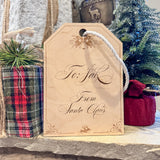 Gift From Santa - Large Wooden Personalized Tag