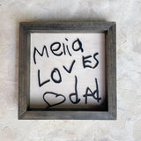 Custom Handwriting Box Framed Sign