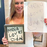 Custom Handwriting Box Framed Sign