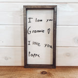 Custom Handwriting Box Framed Sign