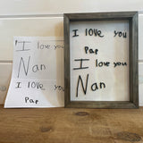 Custom Handwriting Box Framed Sign