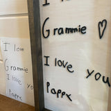 Custom Handwriting Box Framed Sign