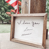 Custom Handwriting Box Framed Sign