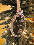 Custom Engraved Handwriting Ornament
