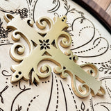 Handcrafted Wooden Sign with Calligraphic Gold Cross