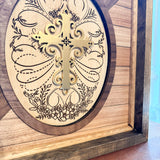 Handcrafted Wooden Sign with Calligraphic Gold Cross