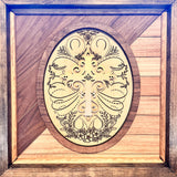 Handcrafted Wooden Sign with Calligraphic Gold Cross