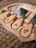 Coastal Themed Serving Tray with Cheese Knives Set