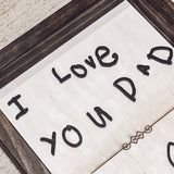 Custom Handwriting Box Framed Sign