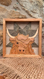 Dolly the Highland Cow Wooden Mosaic