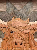 Dolly the Highland Cow Wooden Mosaic