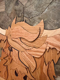 Dolly the Highland Cow Wooden Mosaic