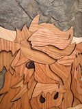 Dolly the Highland Cow Wooden Mosaic