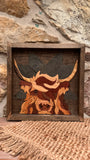 Cash the Highland Cow Wooden Mosaic