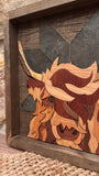 Cash the Highland Cow Wooden Mosaic