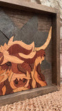 Cash the Highland Cow Wooden Mosaic