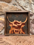 Cash the Highland Cow Wooden Mosaic