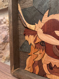 Cash the Highland Cow Wooden Mosaic