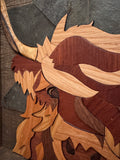 Cash the Highland Cow Wooden Mosaic