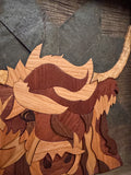 Cash the Highland Cow Wooden Mosaic