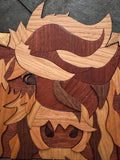Cash the Highland Cow Wooden Mosaic