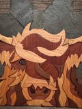 Cash the Highland Cow Wooden Mosaic