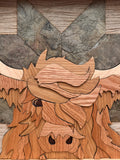 Dolly the Highland Cow Wooden Mosaic