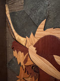 Cash the Highland Cow Wooden Mosaic